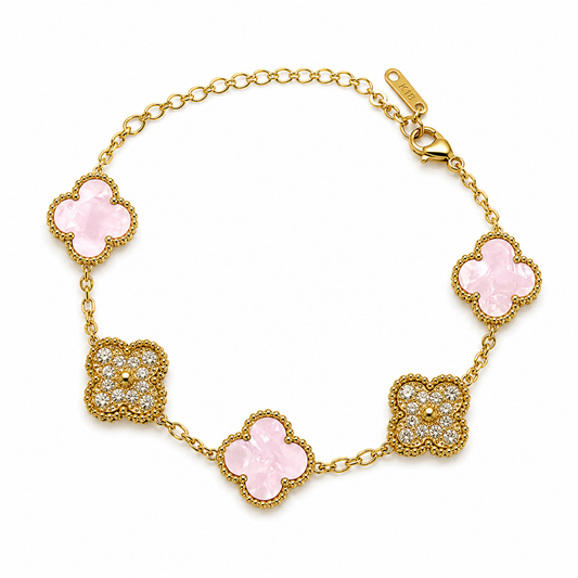 Pink and Gold Clover.