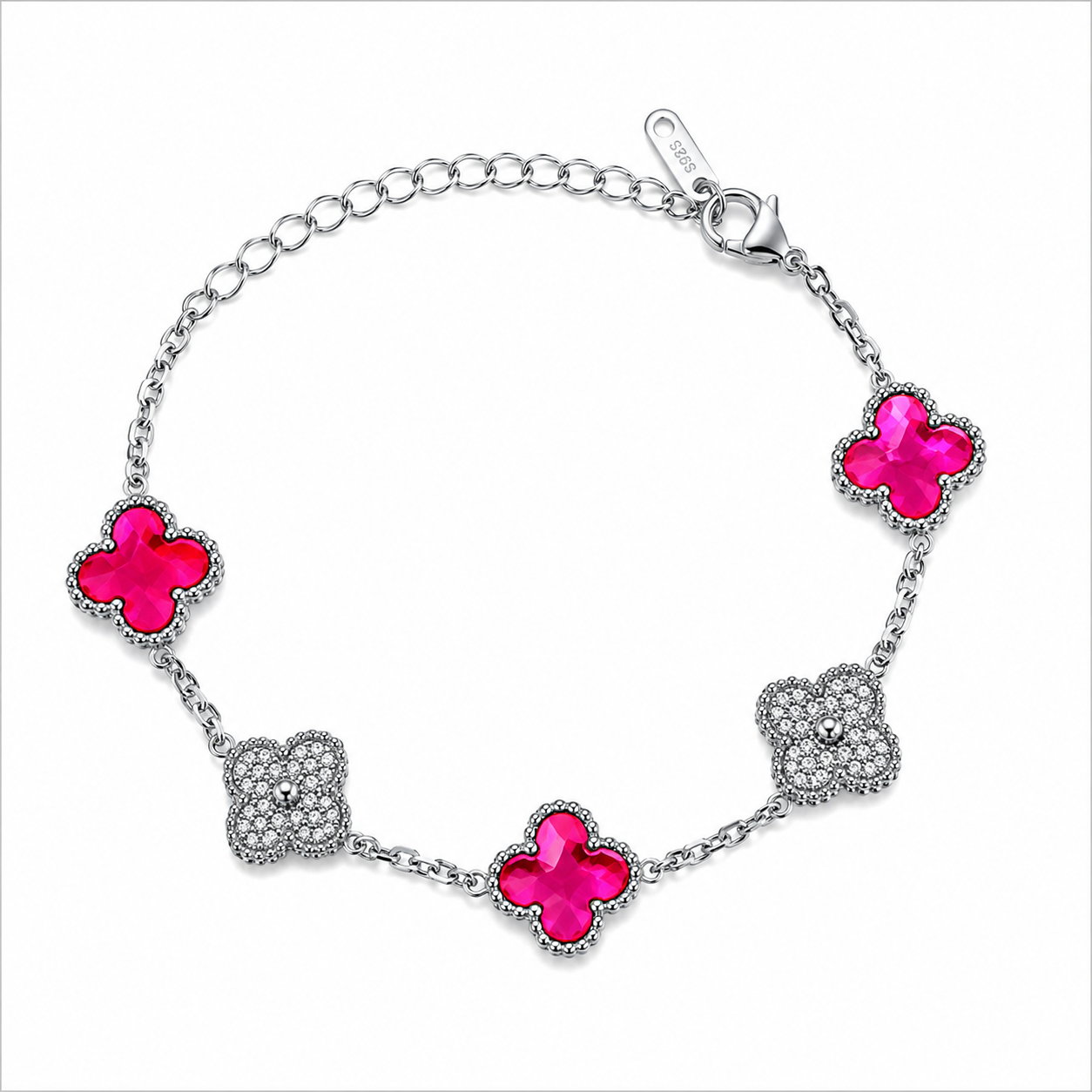 Pink and Silver Clover.