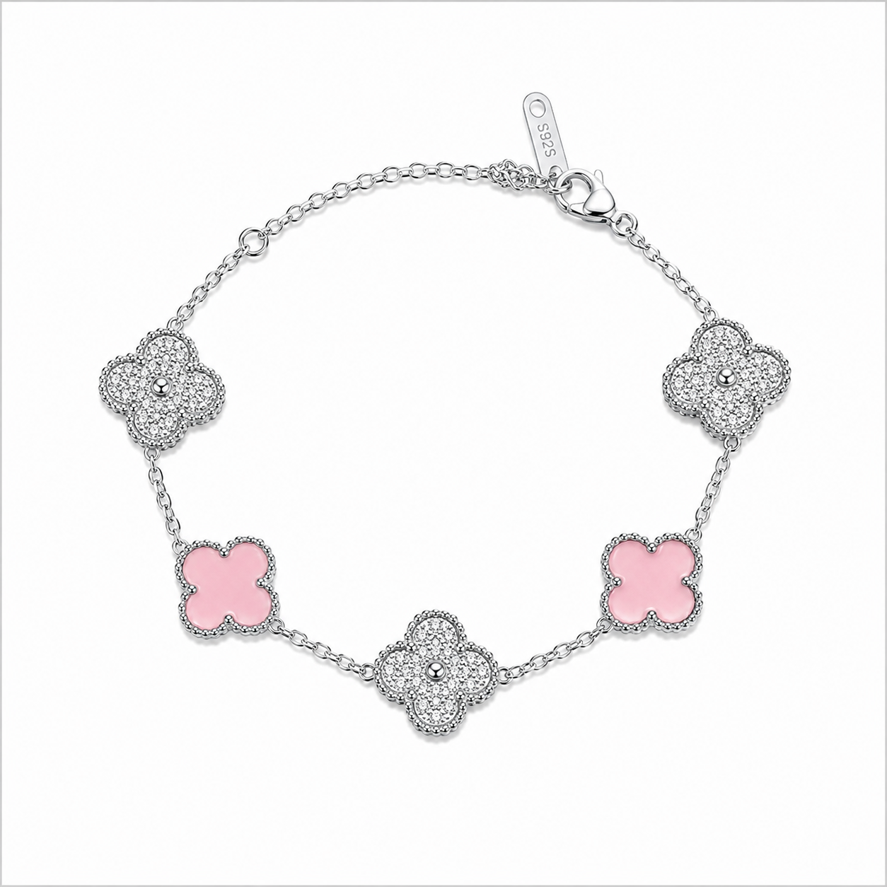 Light Pink and Silver Clover.